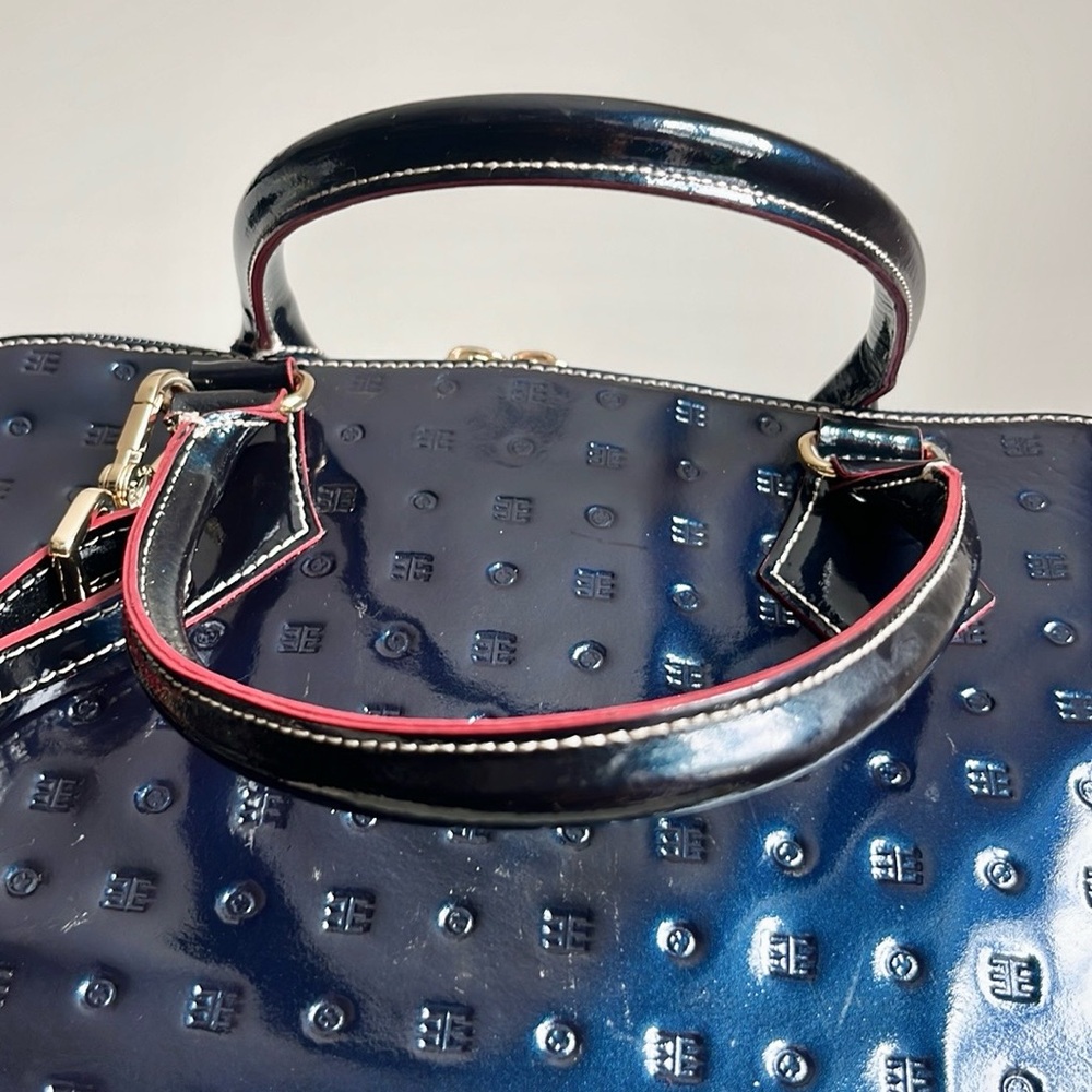 Arcadia Blue patent Satchel - Picture 9 of 13